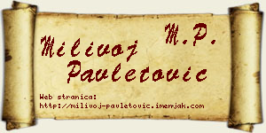 Milivoj Pavletović vizit kartica